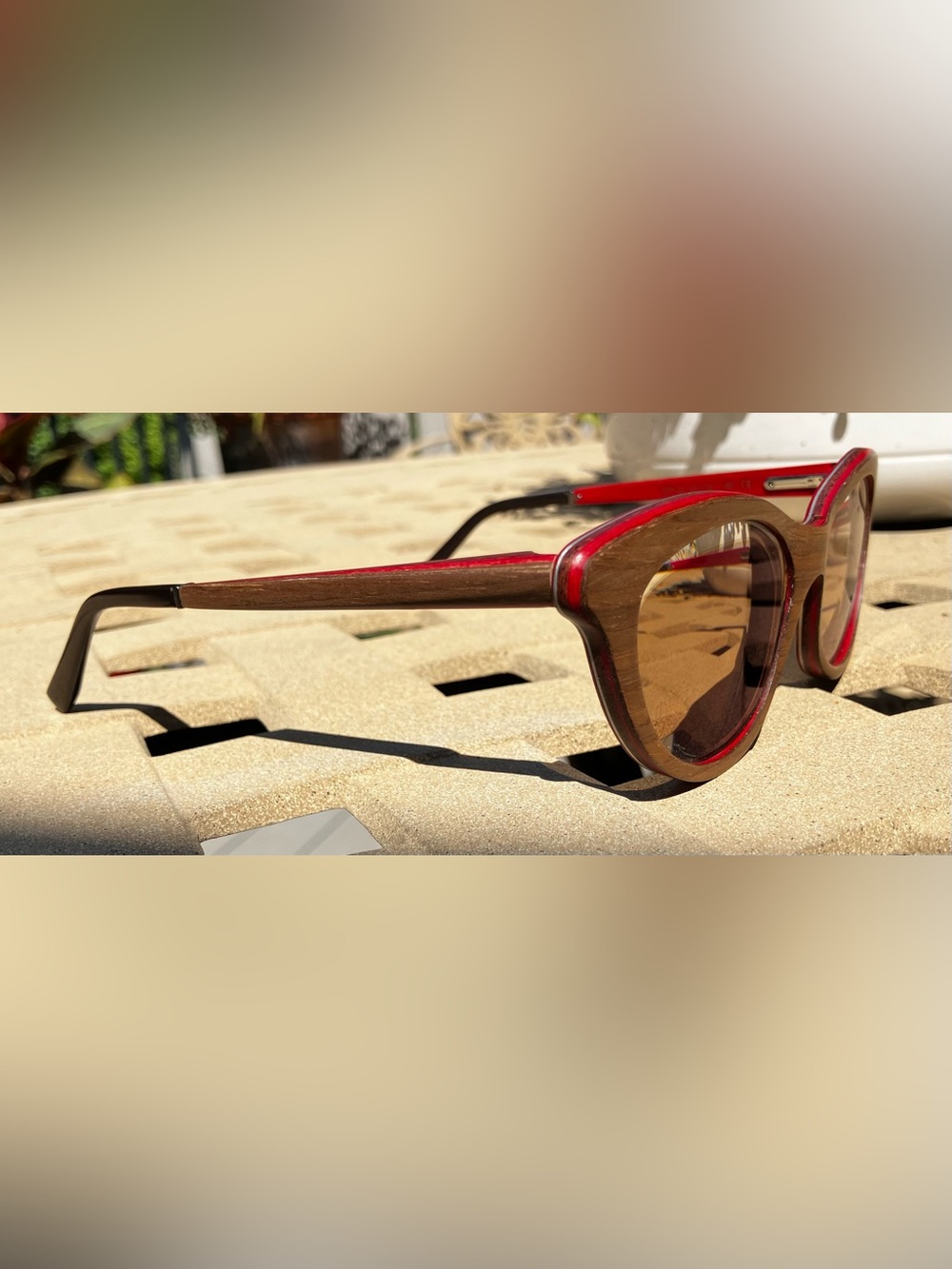 Gold & Wood Womenβs Epi Cateye Wood Eyeglass Frames VGUC
